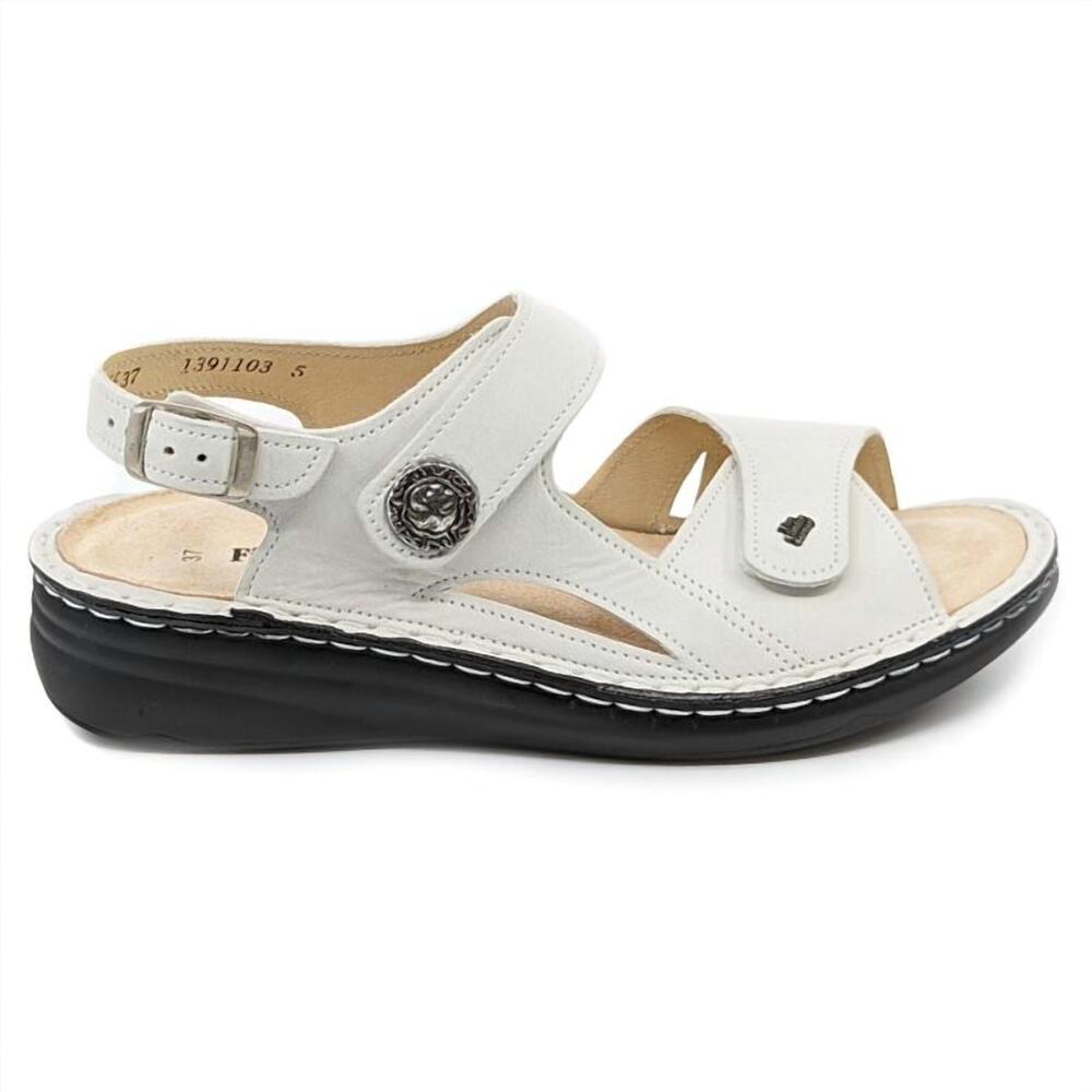 NEW FINN COMFORT women's barbuda sandal in bianco white